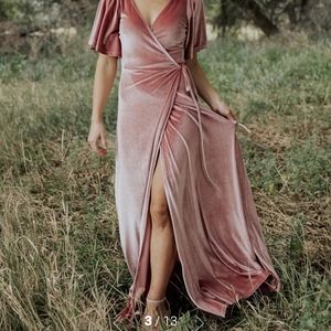 Baltic Born Velvet Wrap Dress Mauve
